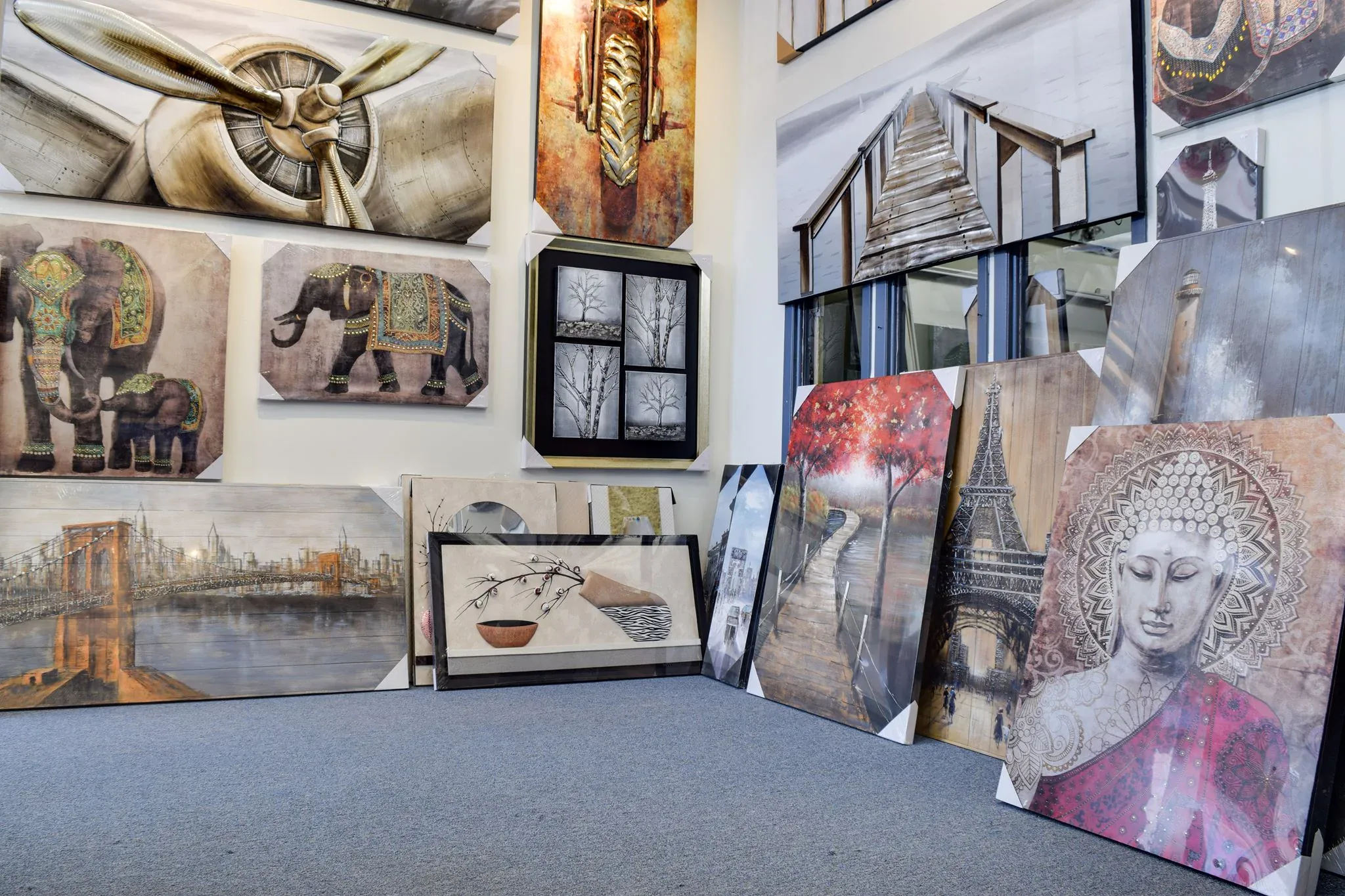 Gallery wall of custom picture frames — Supreme Pictures Mississauga