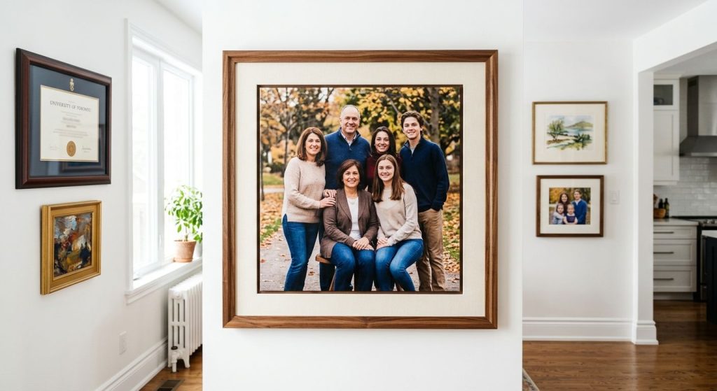 Custom diploma and certificate framing with a cream mat and wood frame in Mississauga - Supreme Pictures