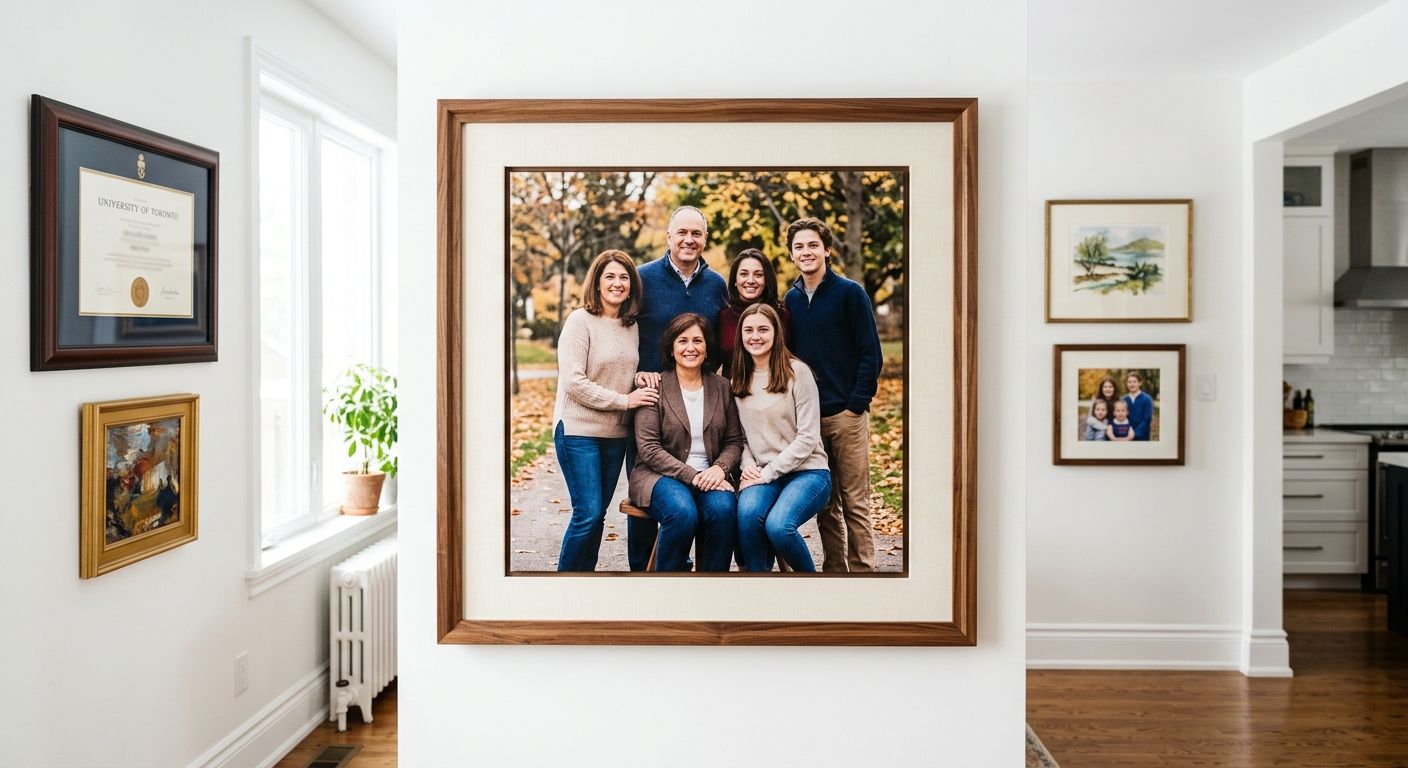 Custom diploma and certificate framing with a cream mat and wood frame in Mississauga - Supreme Pictures